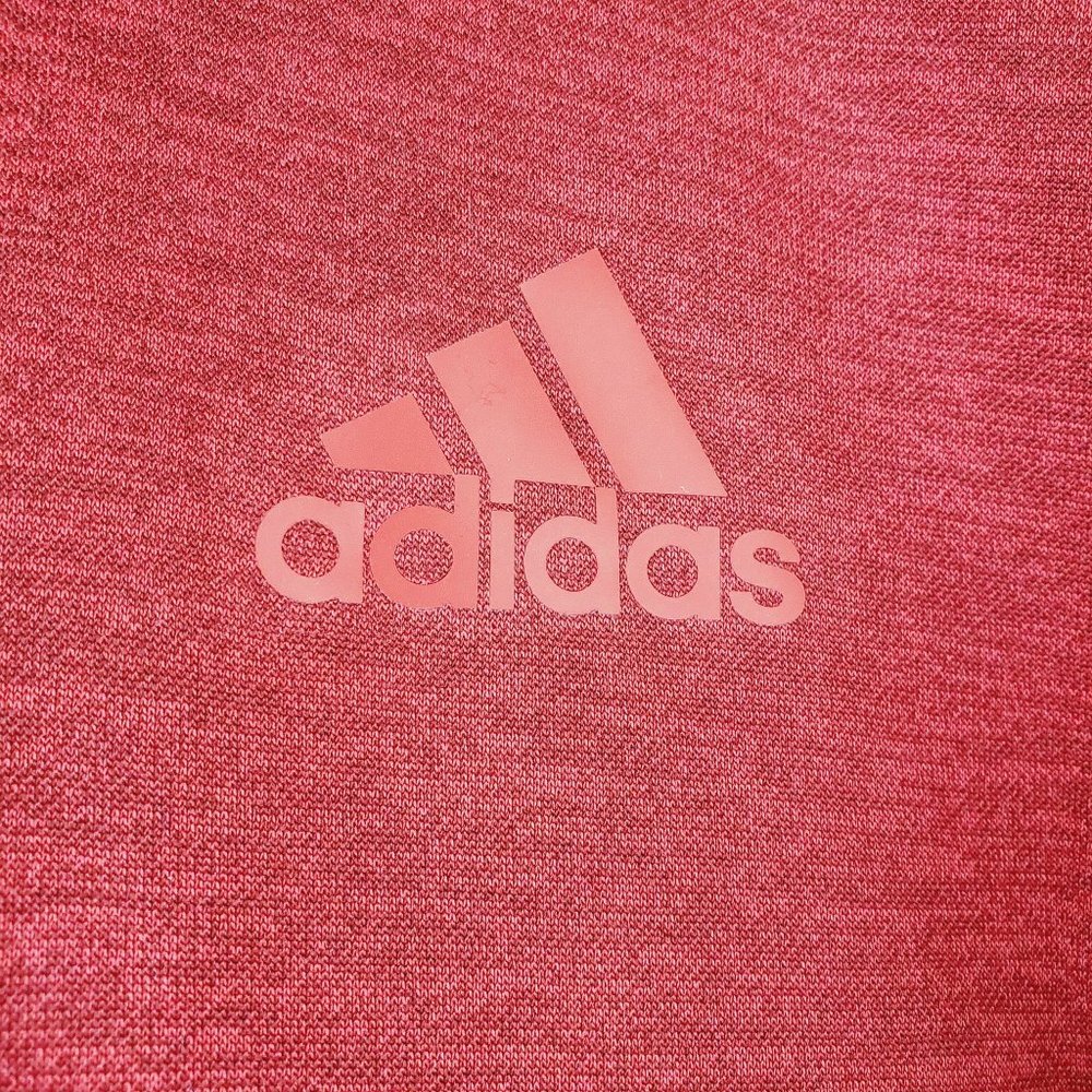 Adidas Men's Team Issue Red/Black Mélange Fleece Hoodie with Red Logo, Sz Sm - Picture 7 of 12